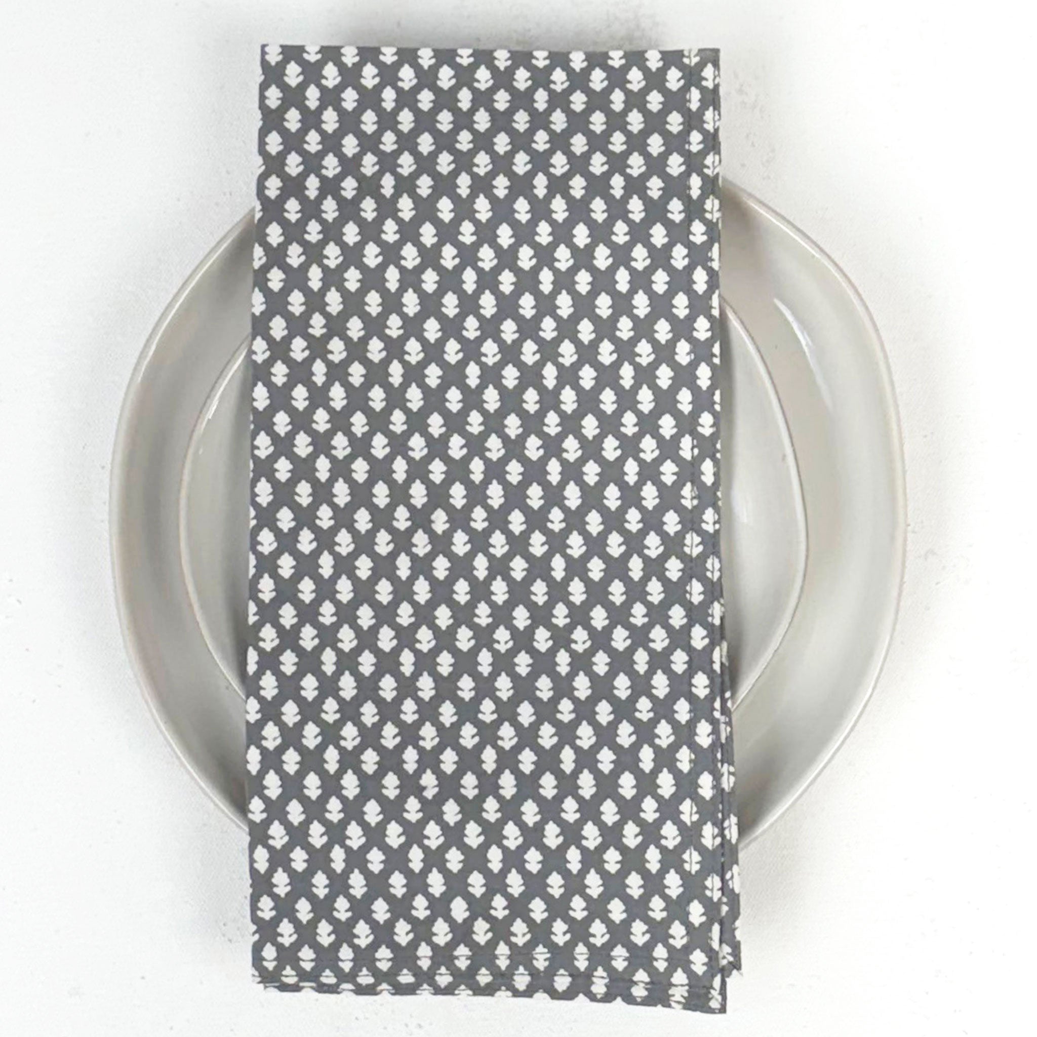 Adeline Charcoal Block Printed Napkins
