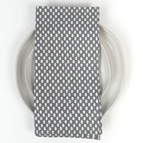 Adeline Charcoal Block Printed Napkins