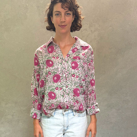 Pali Top- Capri Pink in Lightweight Cotton