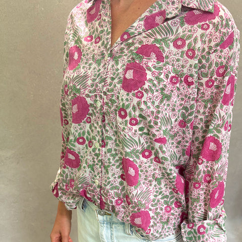 Pali Top- Capri Pink in Lightweight Cotton