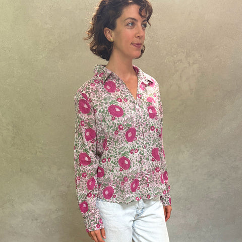 Pali Top- Capri Pink in Lightweight Cotton