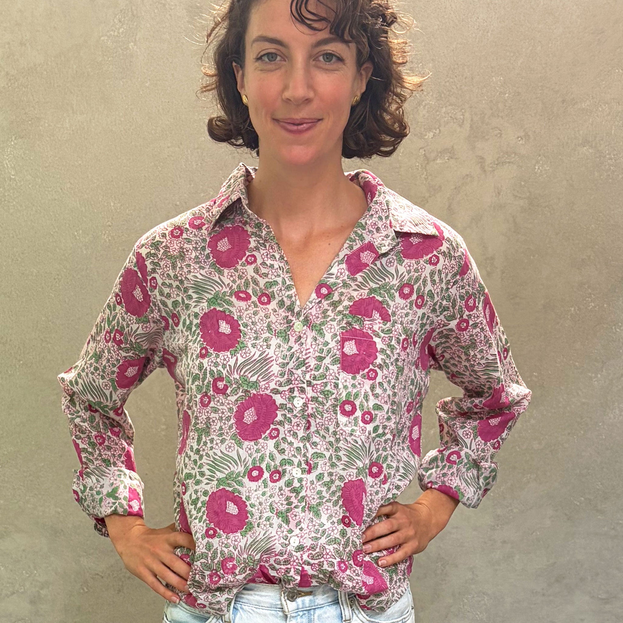 Pali Top- Capri Pink in Lightweight Cotton