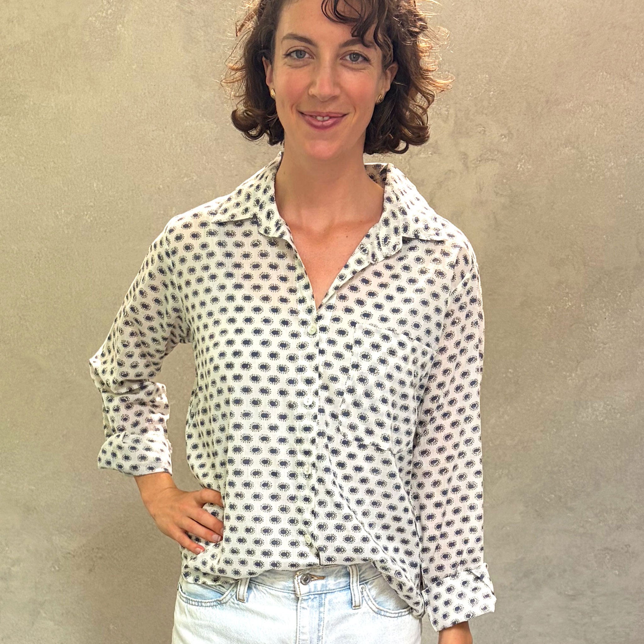 Pali Top- Rosa Snow in Lightweight Cotton