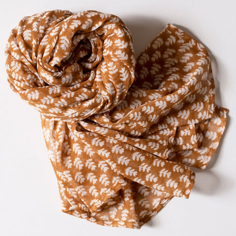 Tula Pumpkin Block Printed Scarf