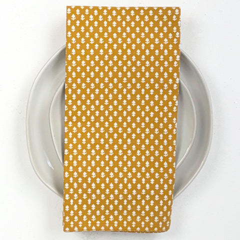 Adeline Tangerine Block Printed Napkins