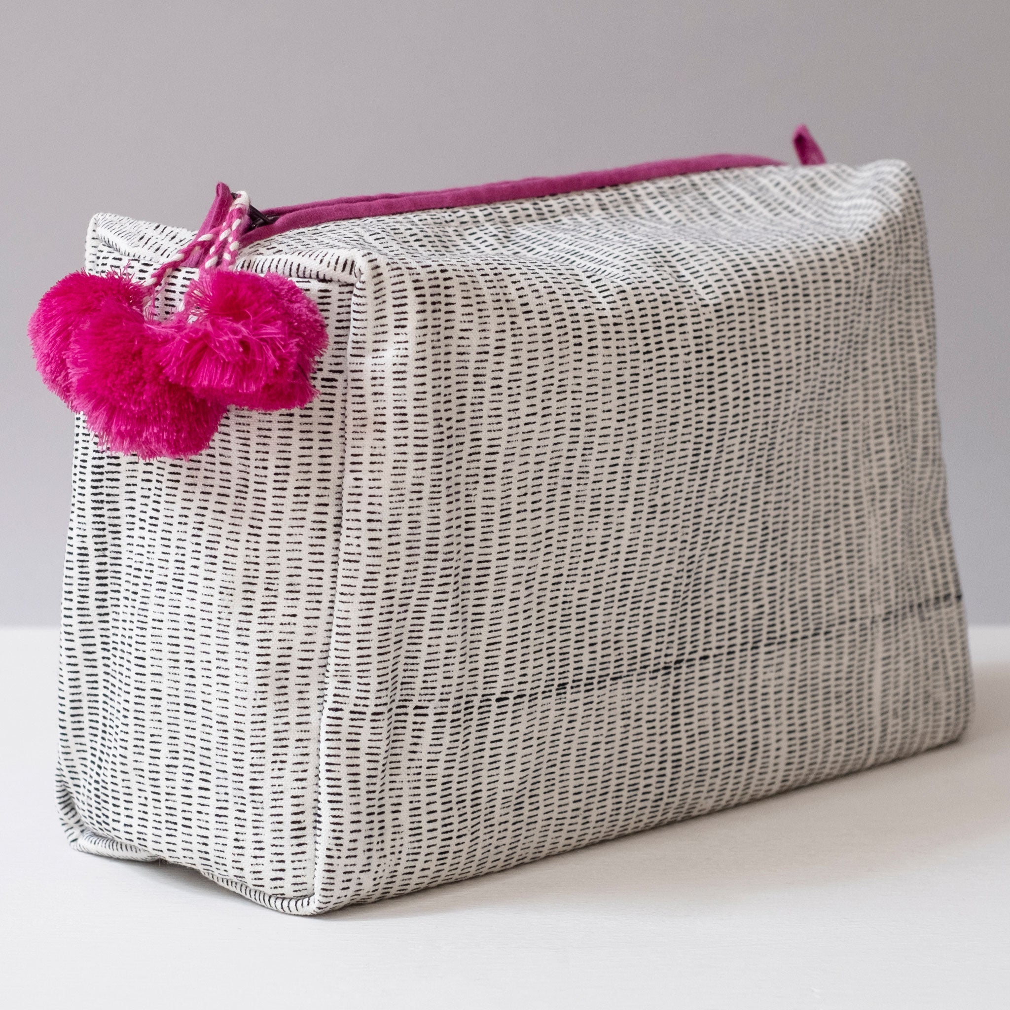 Alice Stripes Black Toiletry Bag