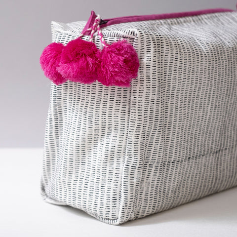 Alice Stripes Black Toiletry Bag
