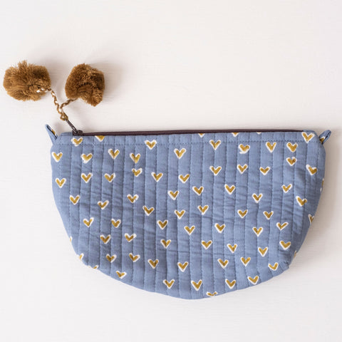 Basti Sky Block Printed Makeup Pouch