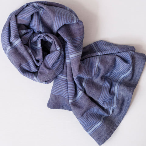 Shades of Blue Handwoven Scarf