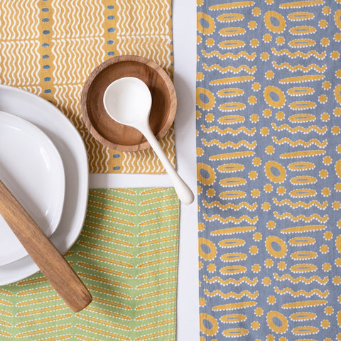 Squiggle Mustard Tablecloth