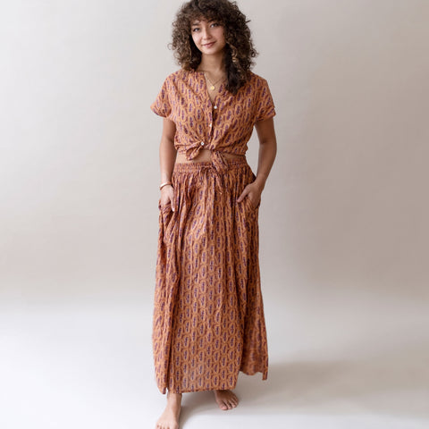 Emma Maxi Skirt- Taza Terracotta