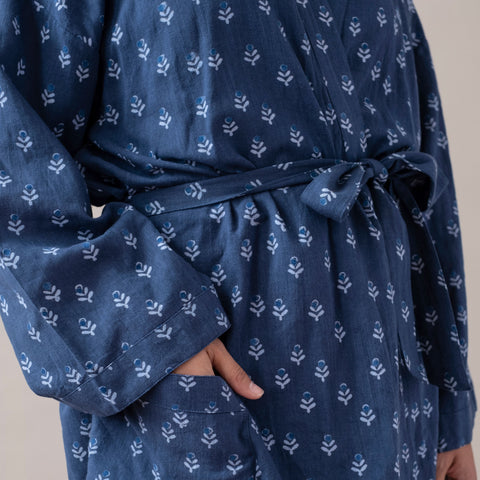 PRE-ORDER Tulip Navy and Blue Robe