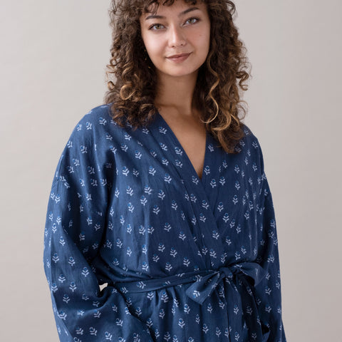 PRE-ORDER Tulip Navy and Blue Robe