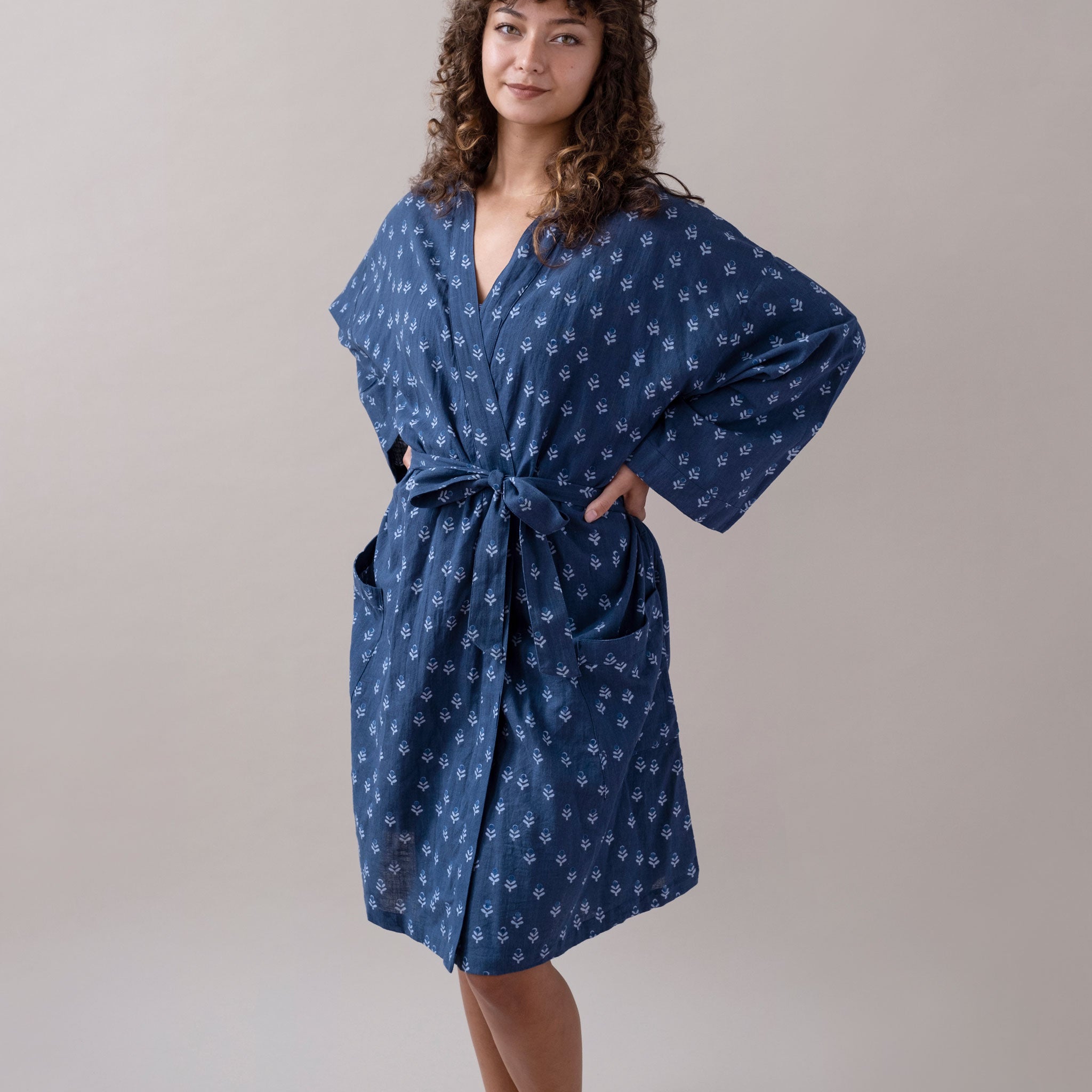 PRE-ORDER Tulip Navy and Blue Robe