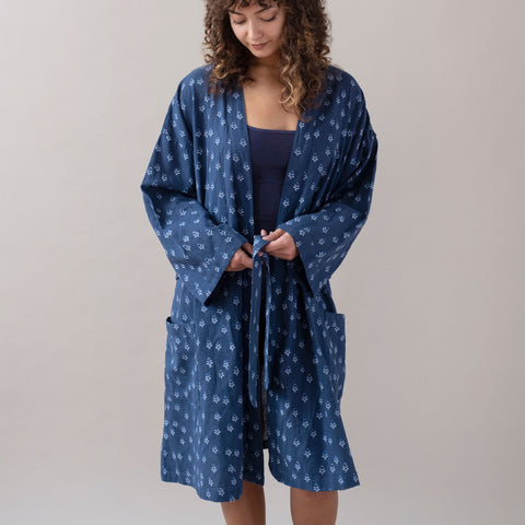 PRE-ORDER Tulip Navy and Blue Robe