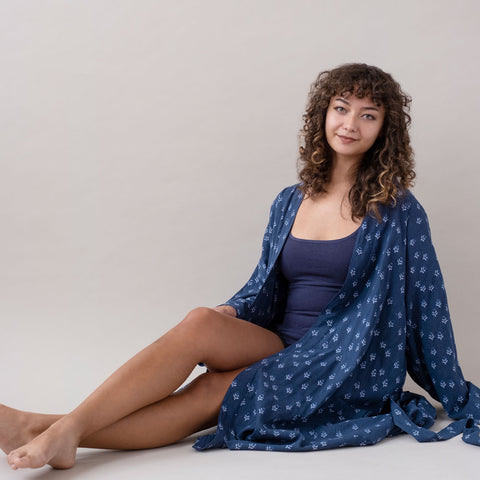 PRE-ORDER Tulip Navy and Blue Robe