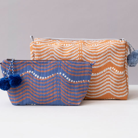 Basti Sky Block Printed Makeup Pouch