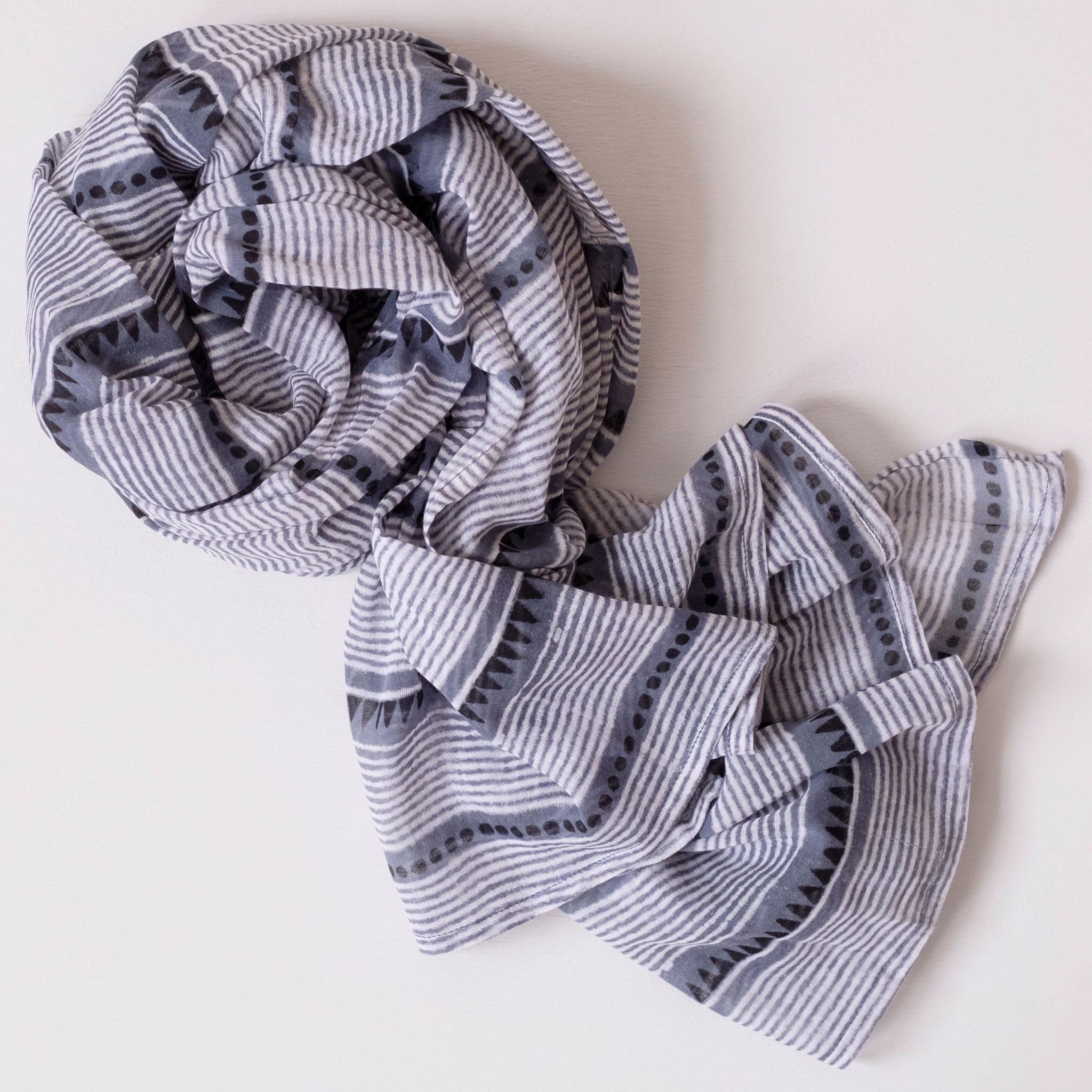 Anchor Blue Cotton Scarf | Fair Trade Scarf | Passion Lilie